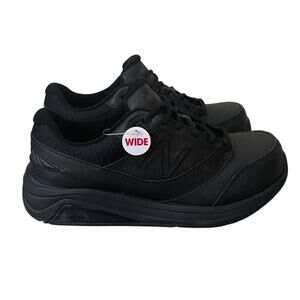 New Balance WW928BK3 Womens Size 7W Black Leather Walking Shoes Sneakers